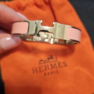 Hermès Pink and Silver Bracelet